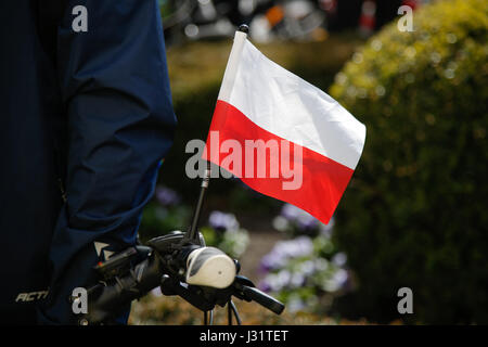 Bydgoszcz, Poland. 1st May, 2017. People are seen taking part in a specially oraganized critical mass cycling event. In Poland the first of May is an official day off and is also called labour day. In cities activities are organized centered around health and active lifestyle. Credit: Jaap Arriens/Alamy Live News Stock Photo