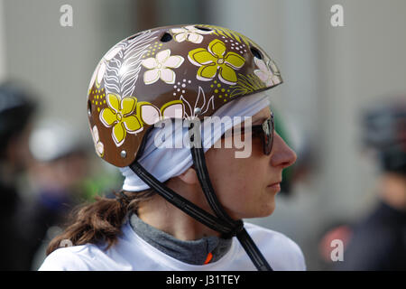 Bydgoszcz, Poland. 1st May, 2017. People are seen taking part in a specially oraganized critical mass cycling event. In Poland the first of May is an official day off and is also called labour day. In cities activities are organized centered around health and active lifestyle. Credit: Jaap Arriens/Alamy Live News Stock Photo