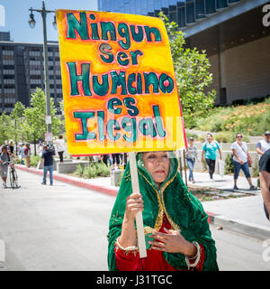 Los Angeles, USA. 1st May, 2017. Protesters at May Day rally in Downtown Los Angeles, California, May 1st, 2017. Credit: Jim Newberry/Alamy Live News Stock Photo