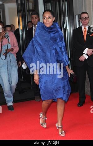 New York, NY, USA. 1st May, 2017. Tracee Ellis Ross seen leaving The Mark Hotel to The Met Gala on May 1, 2017 in New York City. Credit: Diego Corredor/Media Punch/Alamy Live News Stock Photo