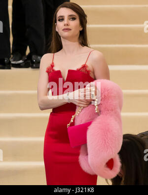 New York, USA. 1st May, 2017. Emma Roberts attends the 'Rei Kawakubo/Comme des Garcons: Art Of The In-Between' Costume Institute Gala at Metropolitan Museum of Art Credit: Ovidiu Hrubaru/Alamy Live News Stock Photo