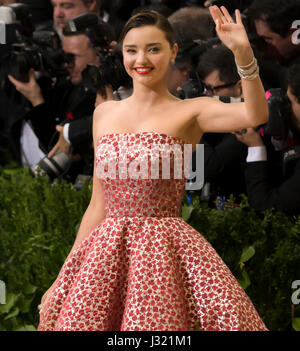 New York, USA. 1st May, 2017. Miranda Kerr attends the 'Rei Kawakubo/Comme des Garcons: Art Of The In-Between' Costume Institute Gala at Metropolitan Museum of Art Credit: Ovidiu Hrubaru/Alamy Live News Stock Photo