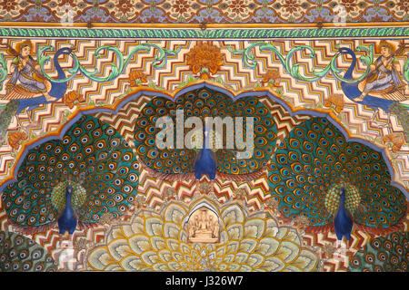 The Peacock Gate at the City Palace in Jaipur, India Stock Photo