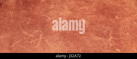 Brown leather texture closeup detailed background Stock Photo