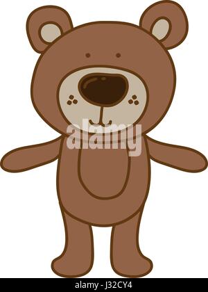 light colored hand drawn silhouette of bear Stock Vector