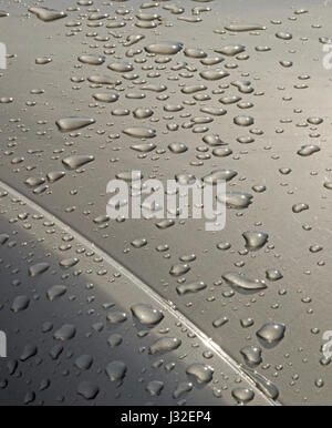 rain drops on car Stock Photo