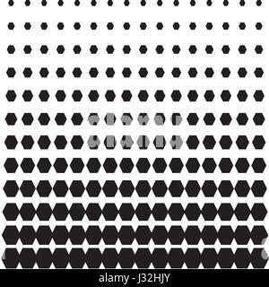 Hexagon Shape halftone pattern background Stock Vector