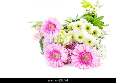 a bunch of orange carnations for mom on Mothers Day from above Stock Photo