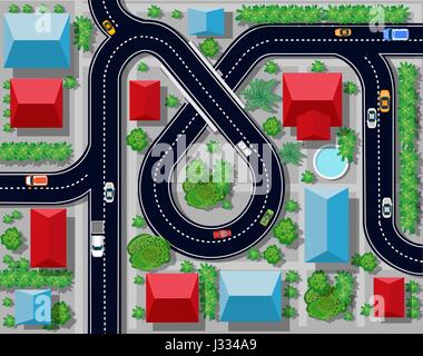 view of a highway junction Stock Vector