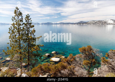 Landscape views on the shores of Lake Tahoe, USA. Stock Photo