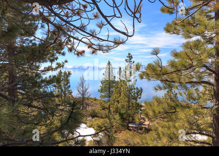 Landscape views on the shores of Lake Tahoe, USA. Stock Photo