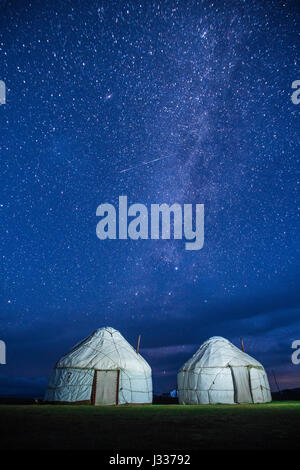 Song-Kul lake at night, Kyrgyzstan Stock Photo - Alamy