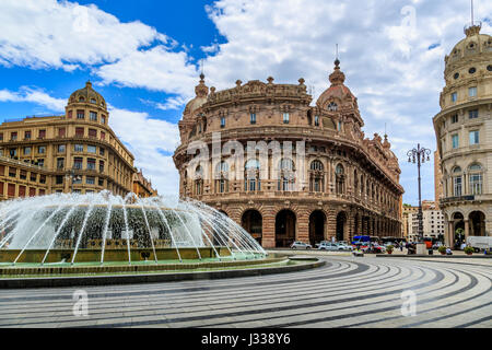 Piazza De Ferrari main square in Genoa Italy Stock Photo