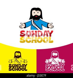 Logo Sunday school. Christian symbols. The Church of Jesus Christ. Stock Vector