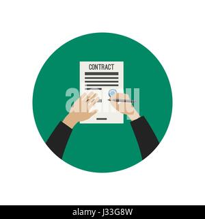 Hand signing contract. Stock Vector