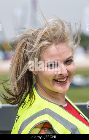 Peterborough show ground  30 April th 2016: History channel's Lisa Ice road trucker Lisa Kelly an American trucker who is featured on the History channel reality television series Ice Road Truckers and its spinoff series Deadliest Roads, swaps her 18 wheel lorry for 4 wheels at truck show ©Clifford Norton/Alamy Live Stock Photo