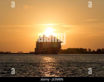 Afternoon sky from anchorage in Nassau, Bahamas. Stock Photo