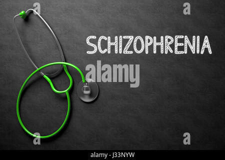 Schizophrenia Concept on Chalkboard. 3D Illustration. Stock Photo