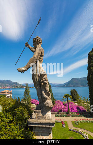 Isola Bella gardens at Isola Bella, Lake Maggiore, Italy in April Stock Photo