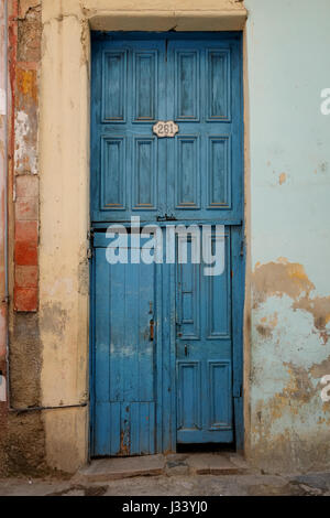 Cuban blue door Stock Photo