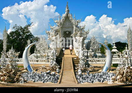 Wat Rong Khun entrance. Chiang Rai, Thailand. Stock Photo