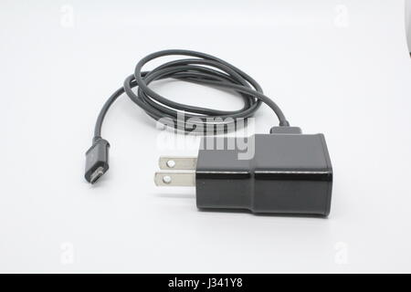 Smartphone charger on white background Stock Photo