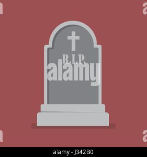 Graveyard flat style icon. Vector illustration Stock Vector
