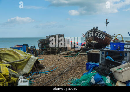 Boats on Deal beach Stock Photo