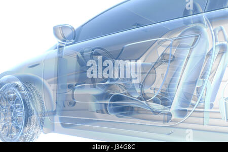 Blue x ray car on a white background Stock Photo