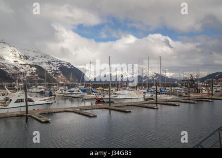 Whittier Harbour, the Gateway to Prince William Sound, Alaska, USA in winter Stock Photo