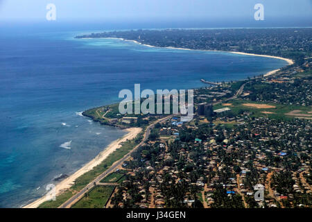 Aerial view of the town of Pemba the capital of Cabo Delgado Province in the northeastern coast of Mozambique Africa Stock Photo