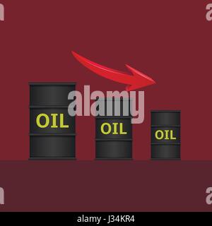 Oil barrels with arrow Stock Vector