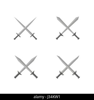 Silver Sword set Stock Vector