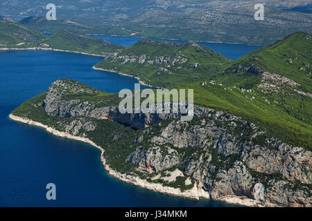 South Dalmatian coast and Elafiti Islands near Dubrovnik, Croatia Stock Photo