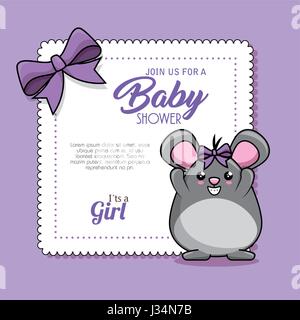 baby shower card with mouse Stock Vector