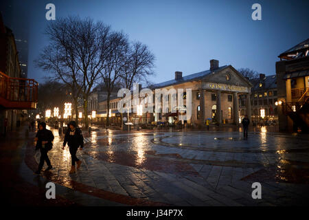 Quincy Market named after Mayor Josiah Quincy  Boston capital of Massachusetts, United States, USA, Stock Photo