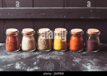 Various grinded spices Stock Photo