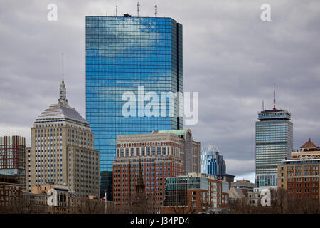 Prudential Tower, also known as the Prudential Building skyline  Boston  Massachusetts, United States, USA, Stock Photo