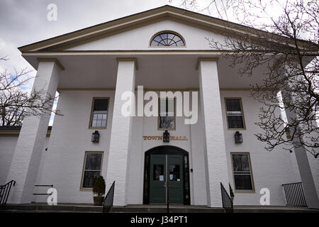 Townhall  landmark town building in   Manchester by the Sea, Boston, Massachusetts, United States, USA, Stock Photo