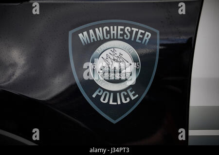 Police car   Manchester by the Sea, Boston, Massachusetts, United States, USA, Stock Photo