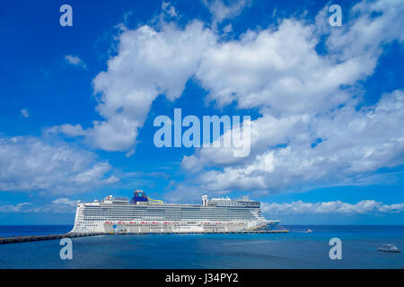 COZUMEL, MEXICO - MARCH 23, 2017: The beautiful cruise Norwegian Epic, in Cozumel Port visit the island Stock Photo