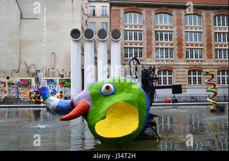 Stravinsky Fountain in Paris, France Stock Photo