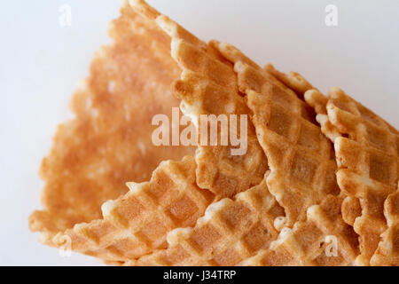 Empty wafer ice cream cones. Stock Photo