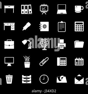 Workspace icons on black background, stock vector Stock Vector