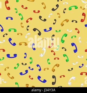 Old Colored Phone Seamless Pattern Stock Vector