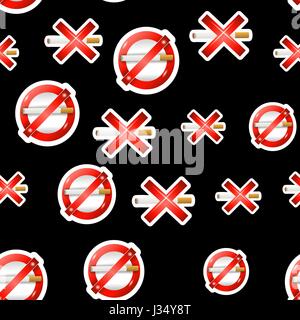 Sigarette Sign Seamless Pattern Stock Vector