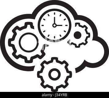 Cloud Processing Icon. Flat Design. Stock Vector