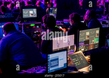 Technical staff is working on the show Stock Photo
