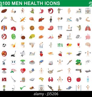 100 men health icons set, cartoon style Stock Vector Image & Art - Alamy