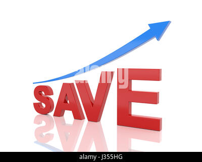 Save concept - 3D Rendering Image Stock Photo